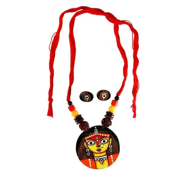 Karukala Exclusive Wooden Chandi Necklace And Ear Ring Set1 For Women