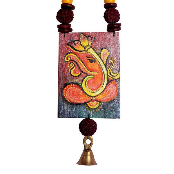 Karukala Handcrafted Fabric Oil Painting Ganesha Necklace Set1