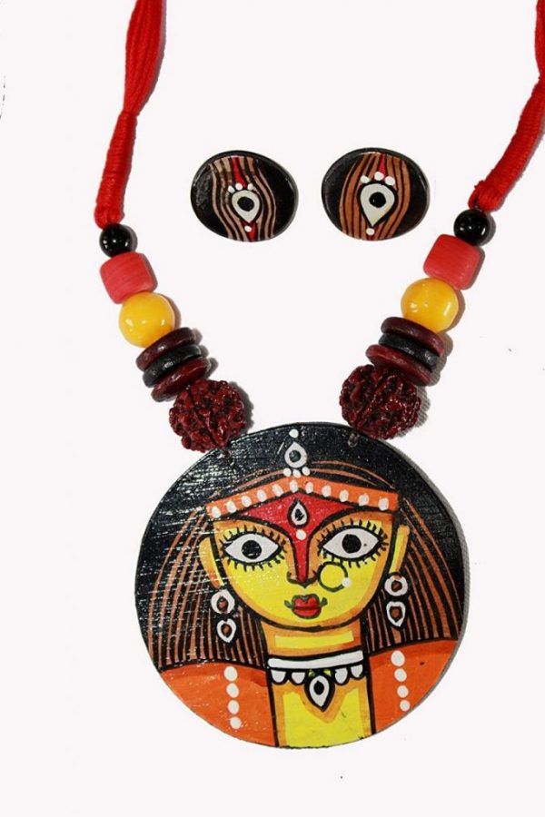 Karukala Exclusive Wooden Chandi Necklace And Ear Ring Set1 For Women