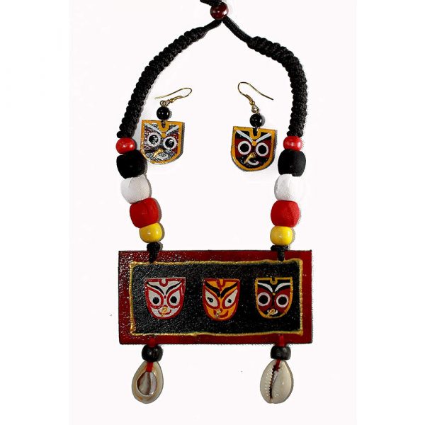 Karukala Exclusive Jagannath Wooden Necklace For Women Set Of 1