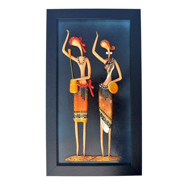 Synthetic Clay Baul Couple Figure Art of Bengal for Home Decoration (16 Inch × 9 inch)