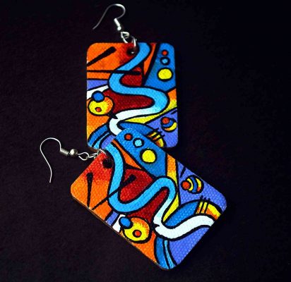 Handicraft Acrylic Canvas Painting Earrings4