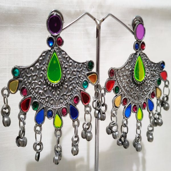 Beautiful Multicolour Afghani Drop Earrings