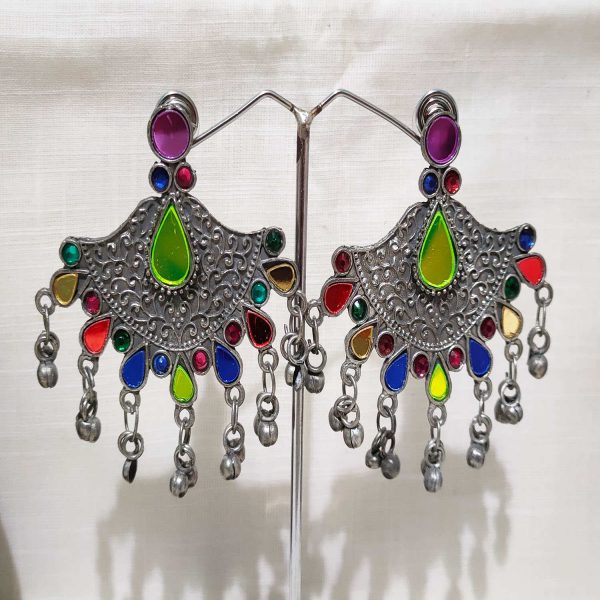 Beautiful Multicolour Afghani Drop Earrings