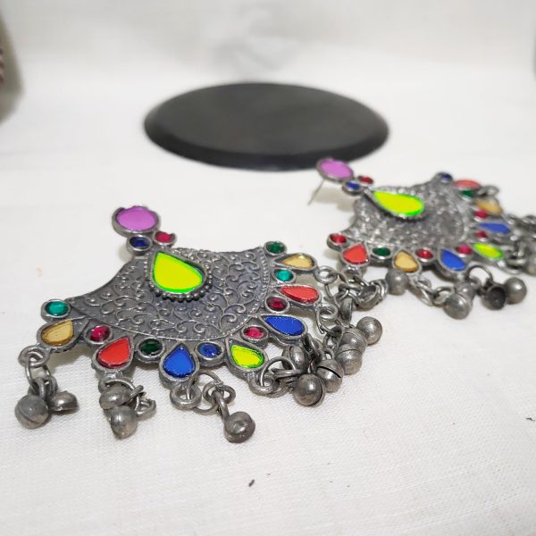 Beautiful Multicolour Afghani Drop Earrings