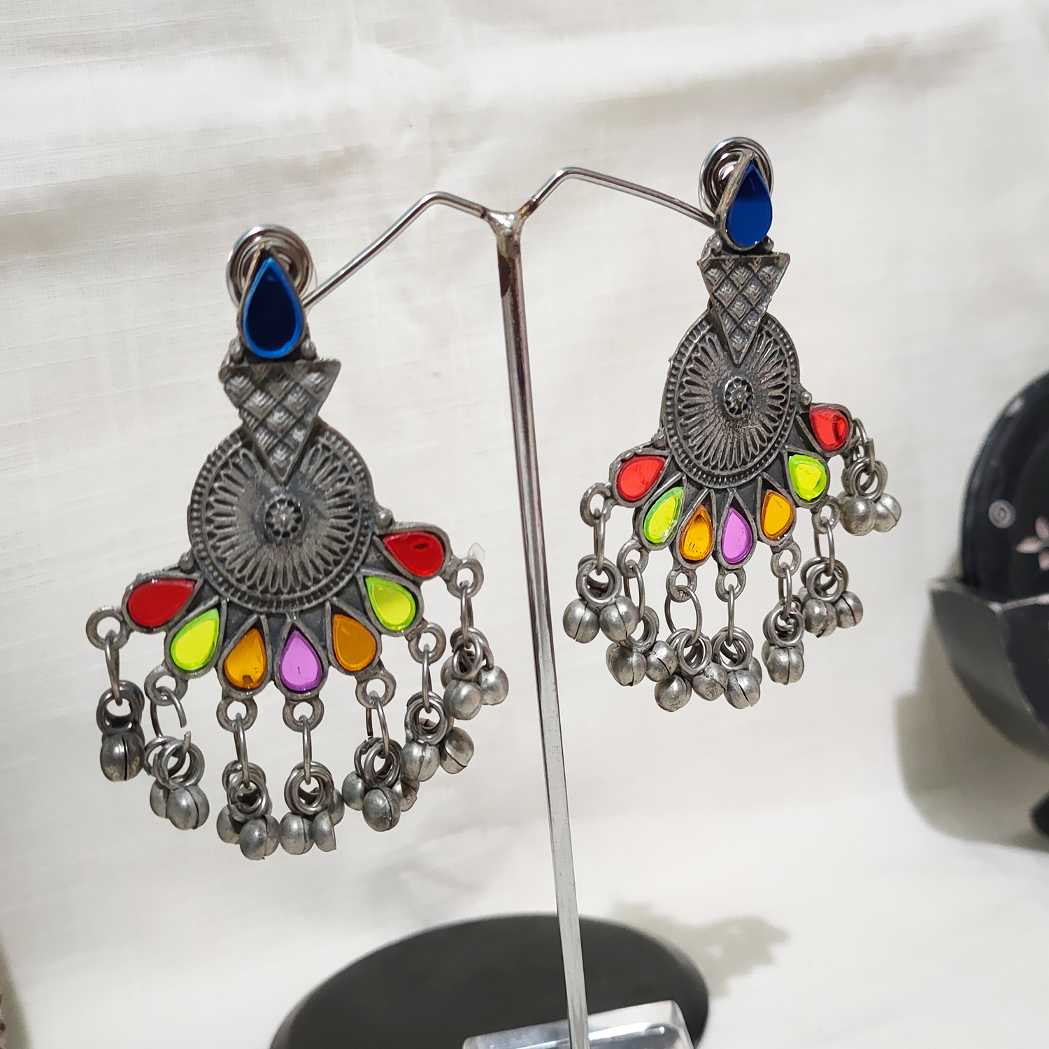 Multicolour Afghani Drop Earrings