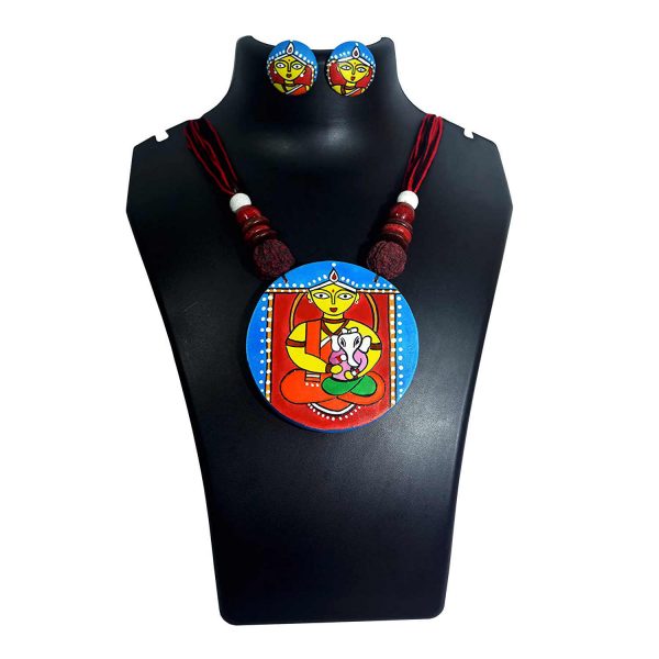 Handcrafted Ganesh Janani Painting Necklace2
