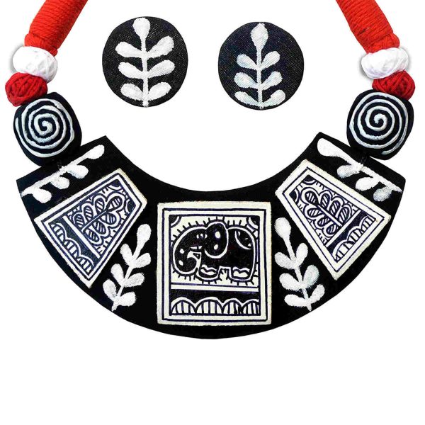 Madhubani Painting Elephant Choker Necklace3