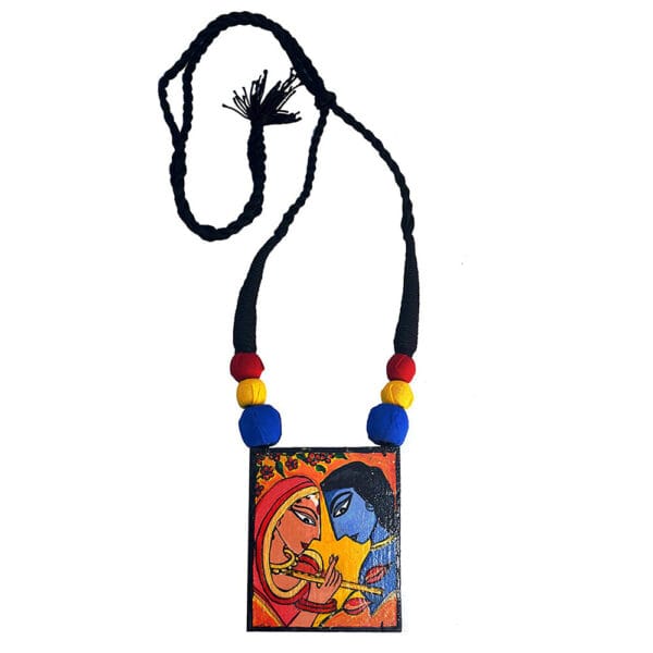 Karukala Hand Painted Radha Krisna Handicraft Necklace1 - Image 2
