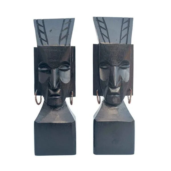Wooden Ancient Army Face Art of Burdwan for Home Decor (12 Inch)