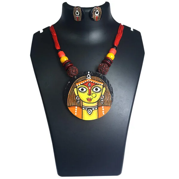 Karukala Exclusive Wooden Chandi Necklace And Ear Ring Set1 For Women