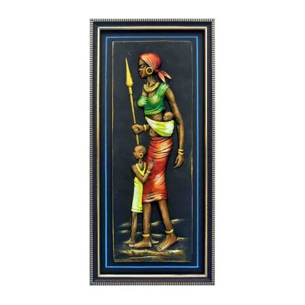 Terracotta Tribal Woman 17*8 Inch Figure Art of Bengal for Home Decor (17× 8 Inch)