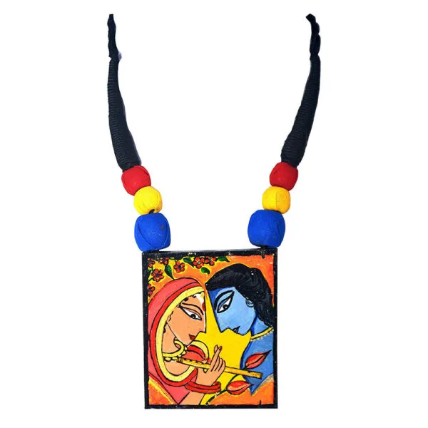 Karukala Hand Painted Radha Krisna Handicraft Necklace1