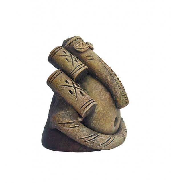 Terracotta(Burned Clay) Freehand Ganesha For Home Decor 5 Inch - Image 3