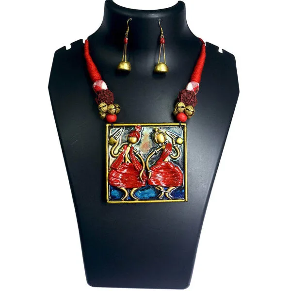 Karukala Asomiya Baul Couple Figure Handicraft Necklace Set01