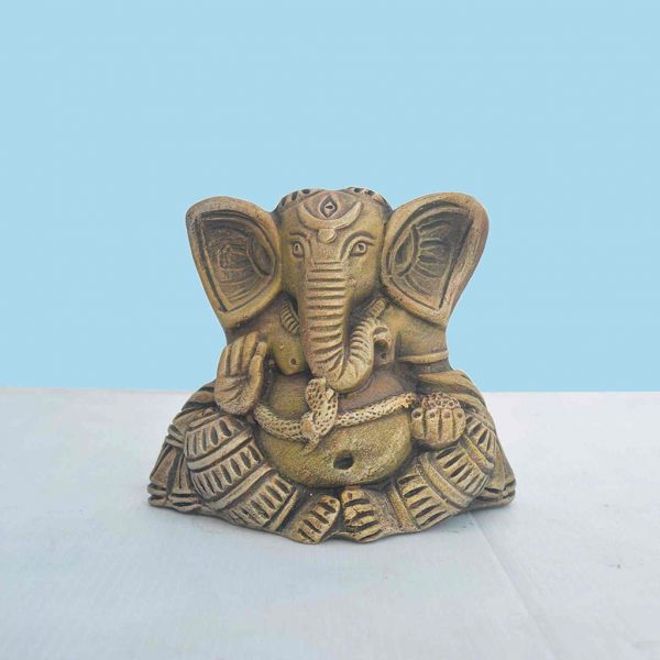 5 Inch Terracotta(Burned Clay Art) Ganesha For Home Decor - Image 2