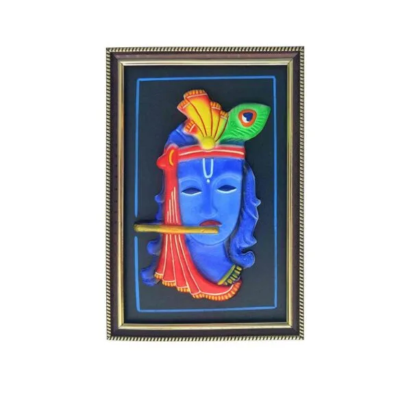 Terracotta Krishna Figure 11 Inch by 7.5 Inch Art of Bengal for Home Decor