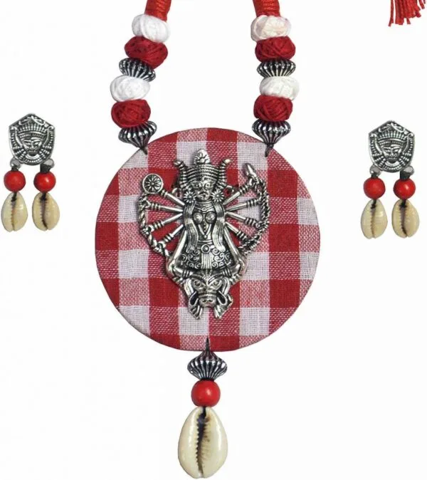 Karukala Handmade German Silver Durga Codi Necklace Set1 - Image 2