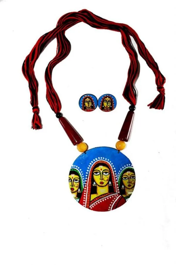 Karukala Exclusive Jamini Ray Wooden Necklace And Ear Ring Set1 For Women - Image 4