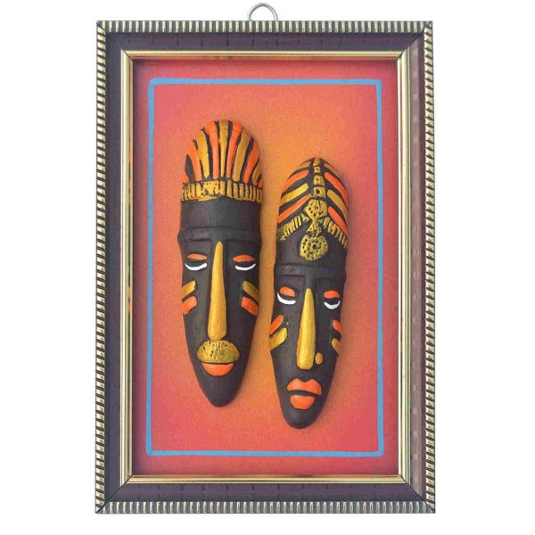 Terracotta Tribal Face Art Of Bengal For Home Decor (No.1) - Image 2