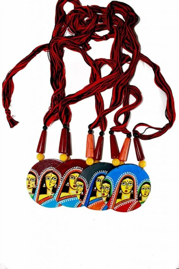 Karukala Exclusive Jamini Ray Wooden Necklace And Ear Ring Set1 For Women - Image 5