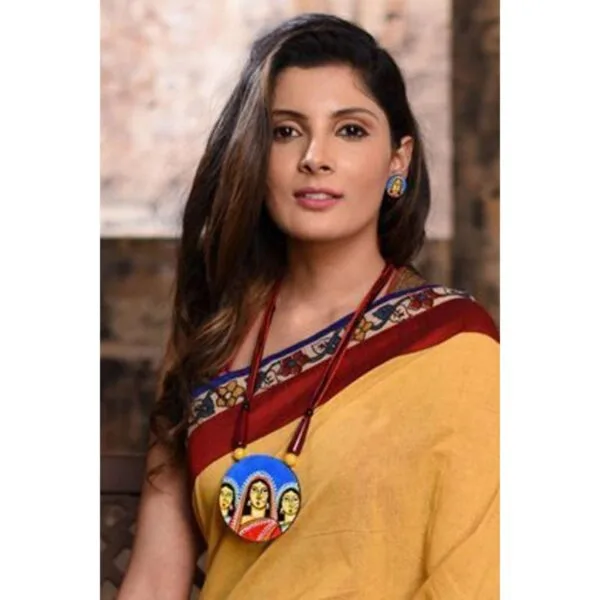 Karukala Exclusive Jamini Ray Wooden Necklace And Ear Ring Set1 For Women - Image 3