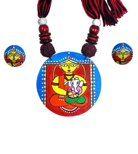 Handcrafted Ganesh Janani Painting Necklace3