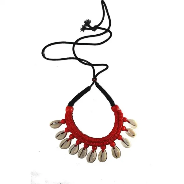 Karukala Handicraft Red Kaudi Necklace Set1 For Women