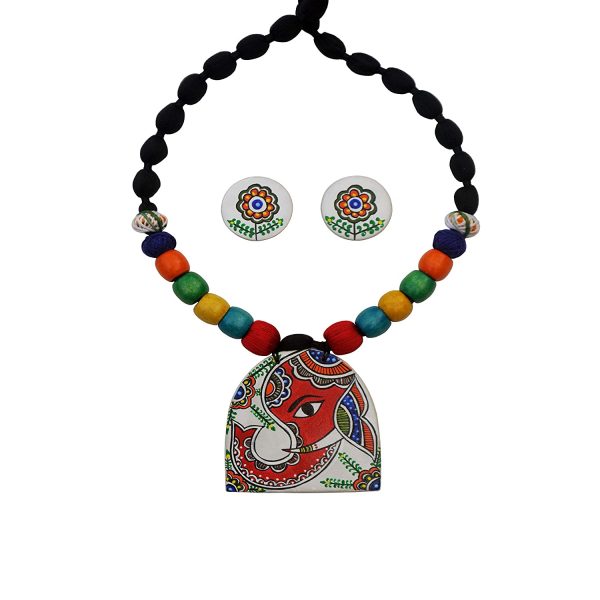 Madhubani Mithila Art Jewelry Elephant Painting Necklace