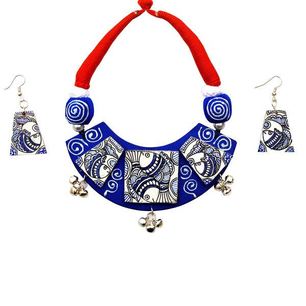 Mithila Art Madhubani Painting Fish Choker Necklace