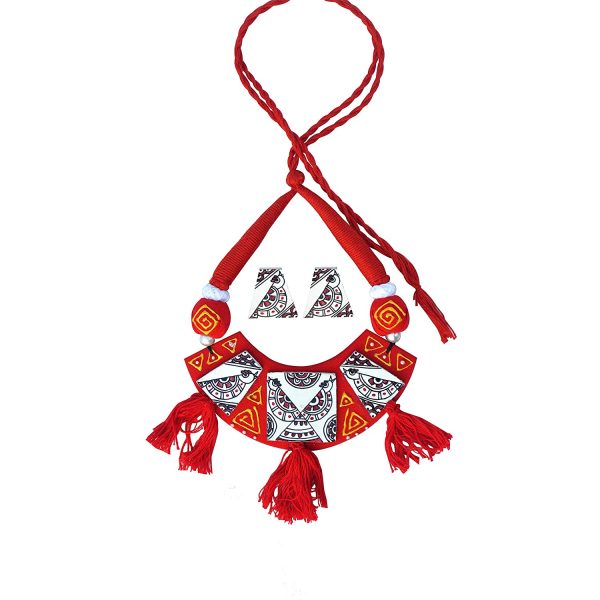 Madhubani Painting Bird Choker necklace