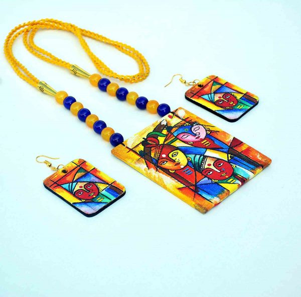 Hand Painted Goddess Necklace &Amp; Earring Jewellery Sets3