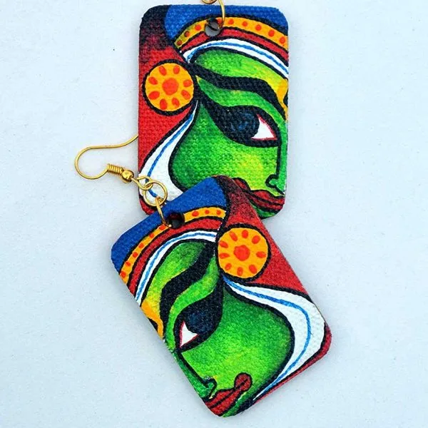 Canvas Kathakali Handmade Earring (1 Pair)