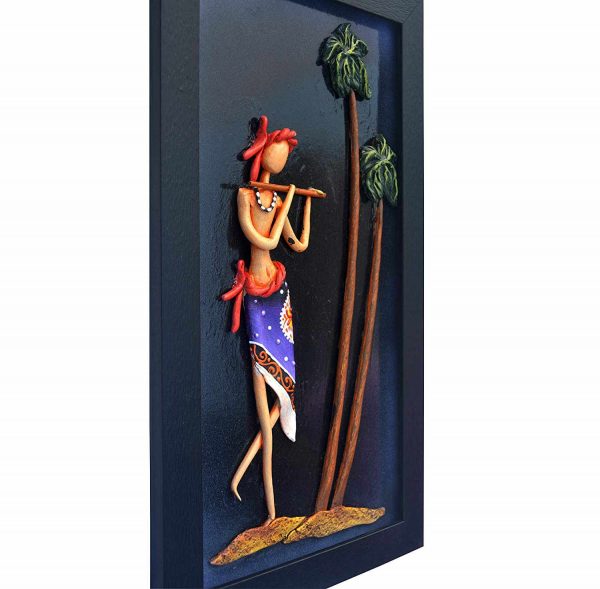 Shri Krishna Figure Art Of Bengal For Home Decoration (16 Inch × 9 Inch)