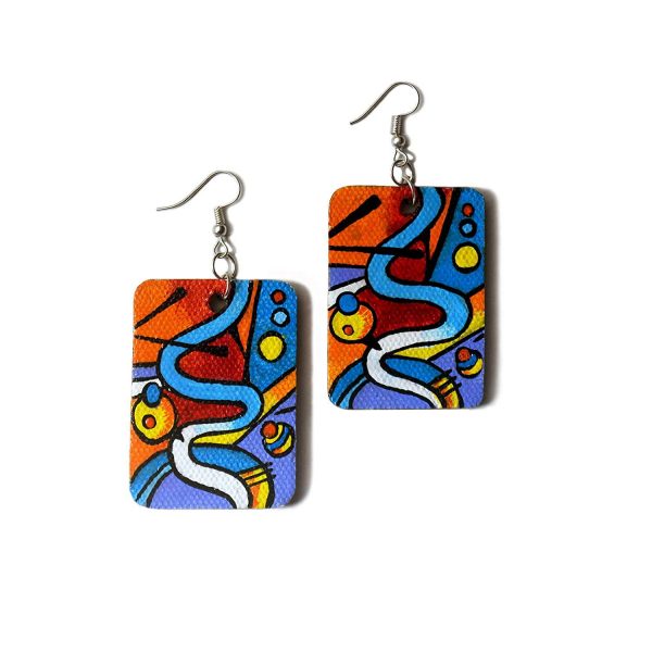 Handicraft Acrylic Canvas Painting Earrings