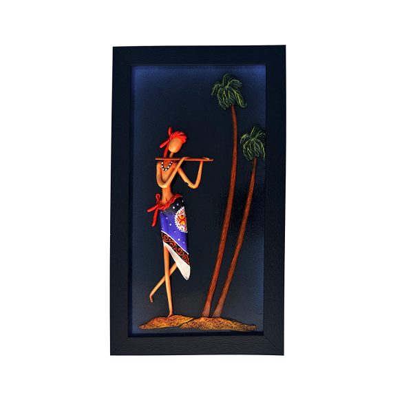 Shri Krishna Figure Art of Bengal for Home Decoration (16 Inch × 9 inch)