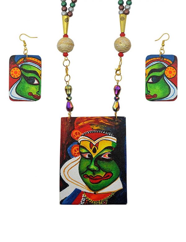 Hand Painted Kathakali Necklace &Amp;Earring Jewellery Sets1