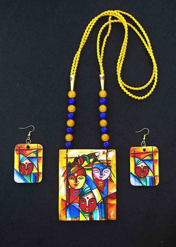 Hand Painted Goddess Necklace &Amp; Earring Jewellery Sets5