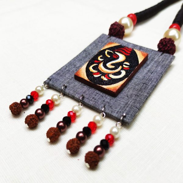 Digital Ganesh Painting Fully Handmade Necklace Set2