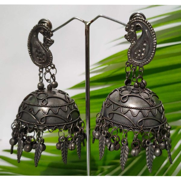 Black Polish Designer Earring With Jhumka (E-1)